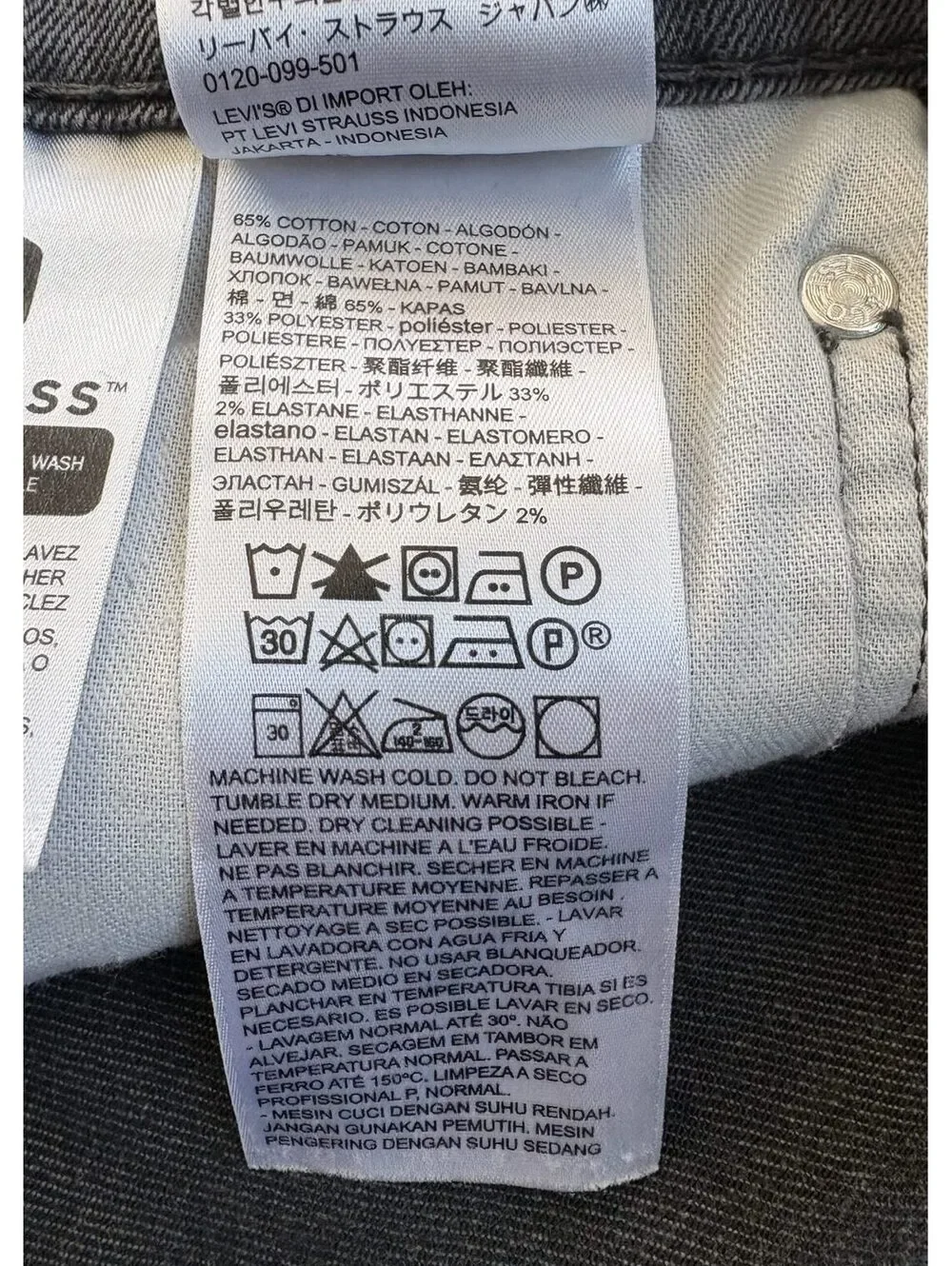 Levi's 511 Men's Slim Fit Stretch Jeans Gray 38x32 Five Pocket